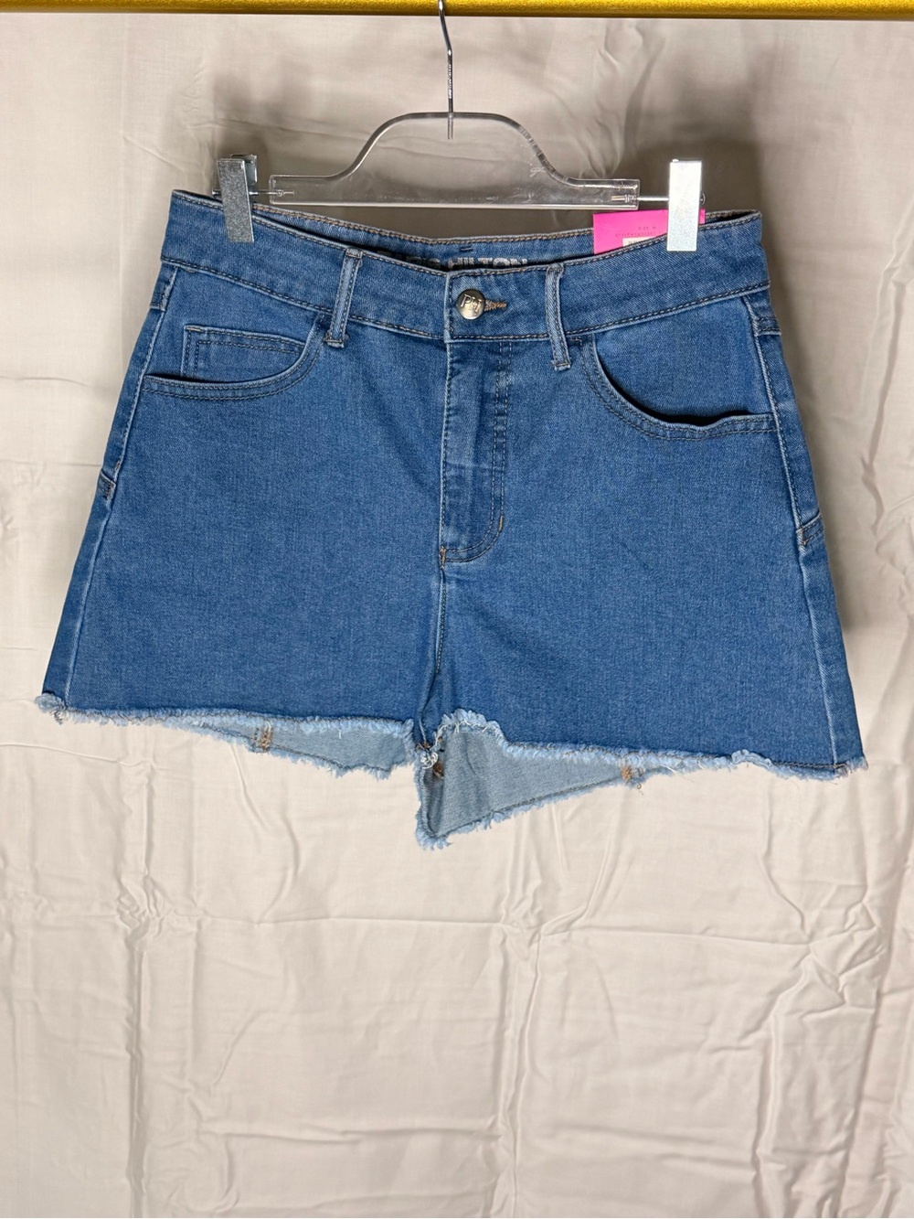 Paris Hilton Medium Blue Distressed Denim Cutoff Shorts